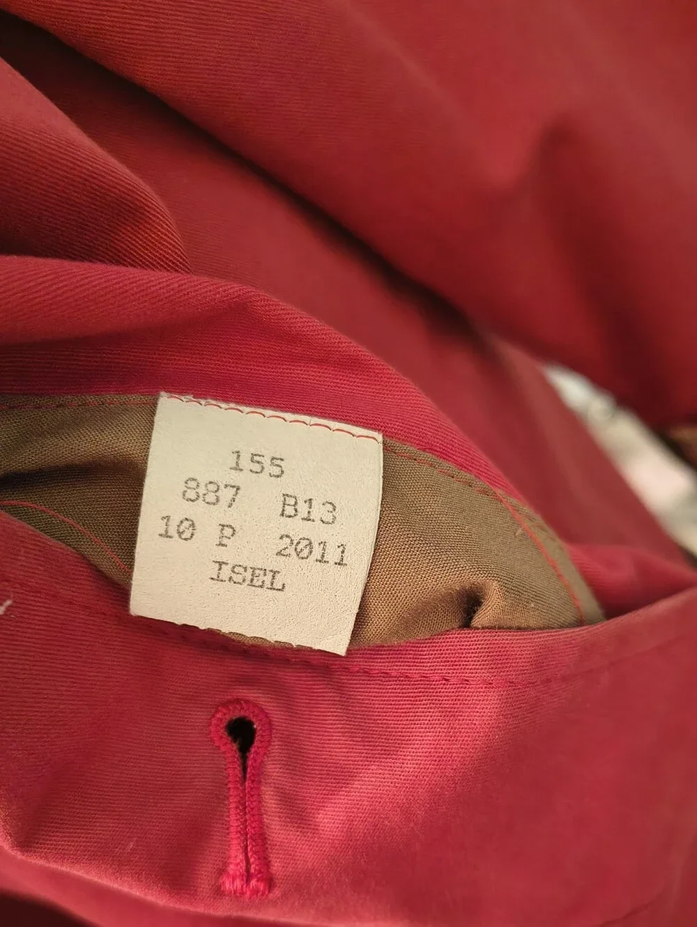 Vintage Burberry Red Hooded Trench Jacket Size 10P - Picture 6 of 6